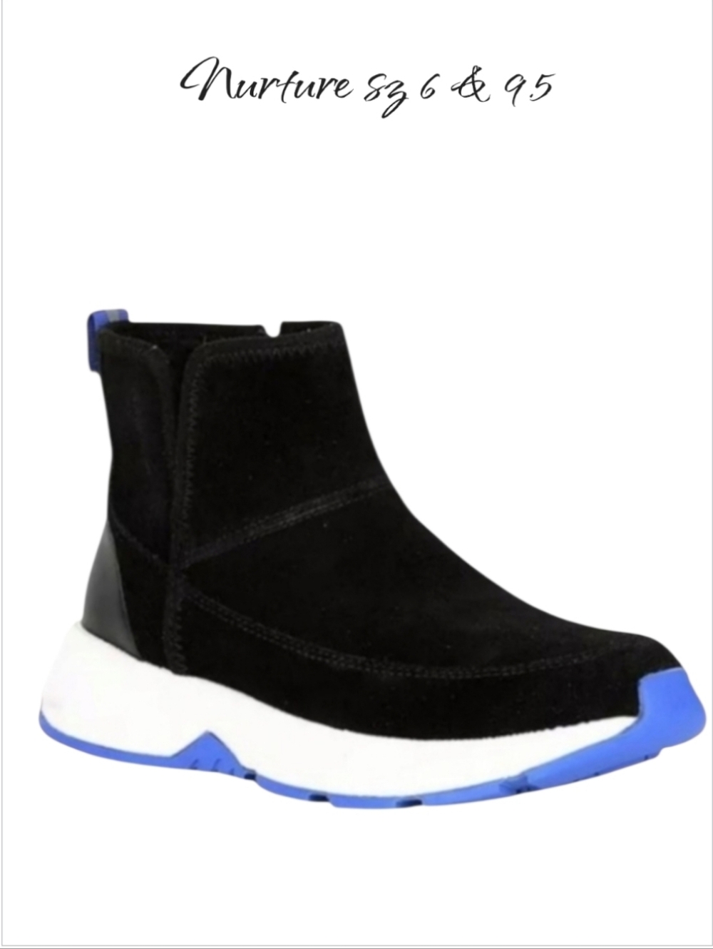NWT Nurture Rainier Black Suede High Top Platform Boots Booties Sz 6& 9.5